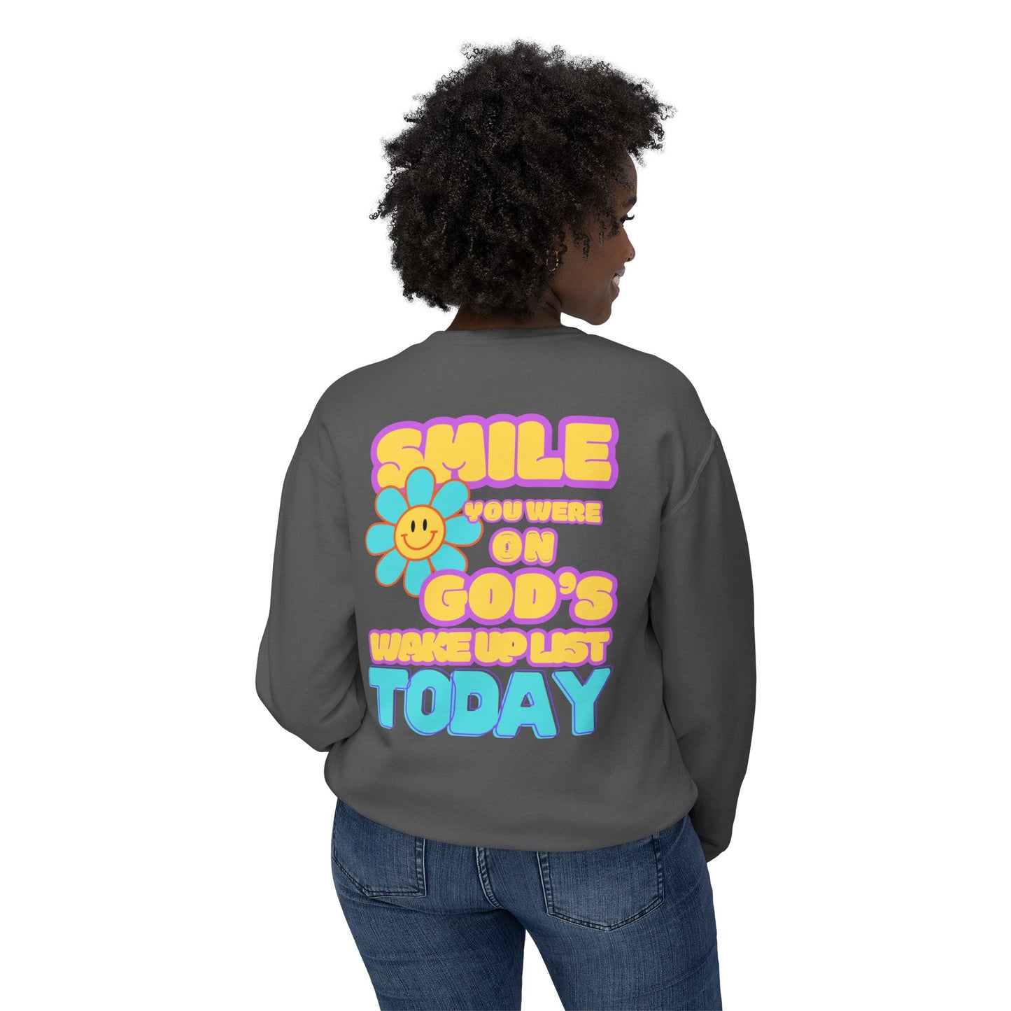 Smiley Face Wake Up List Sweatshirt // unisex