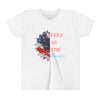 Youth T-Shirt - Free as the Flowers Faith Filled Patriotic Shirt