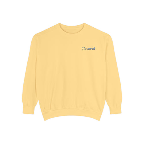 #Favored Embroidered Christian Sweater – Faith-Inspired Unisex Pullover