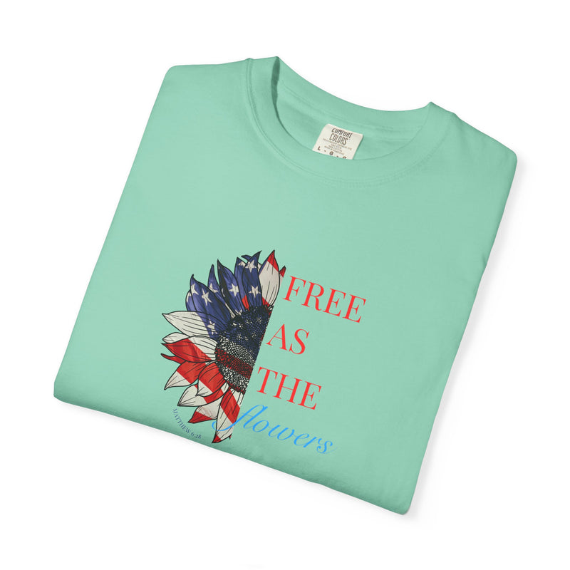 Flower Independence Day Christian T-Shirt – Patriotic Faith