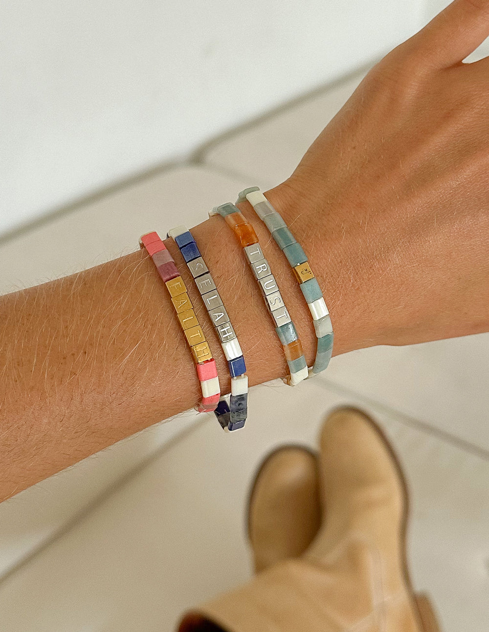 Logo Tile Letter Bracelet