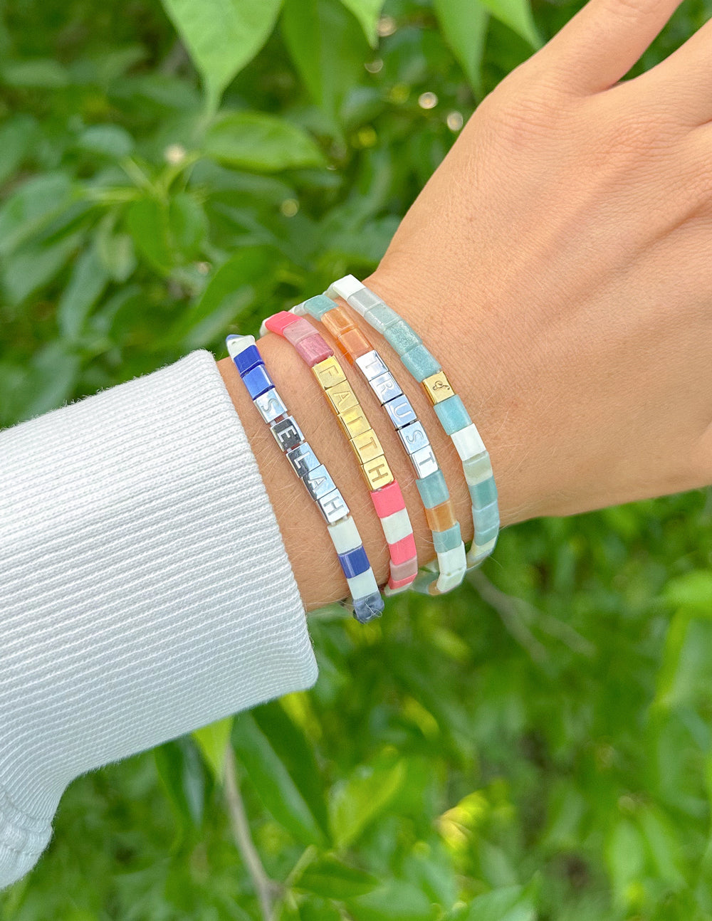Logo Tile Letter Bracelet