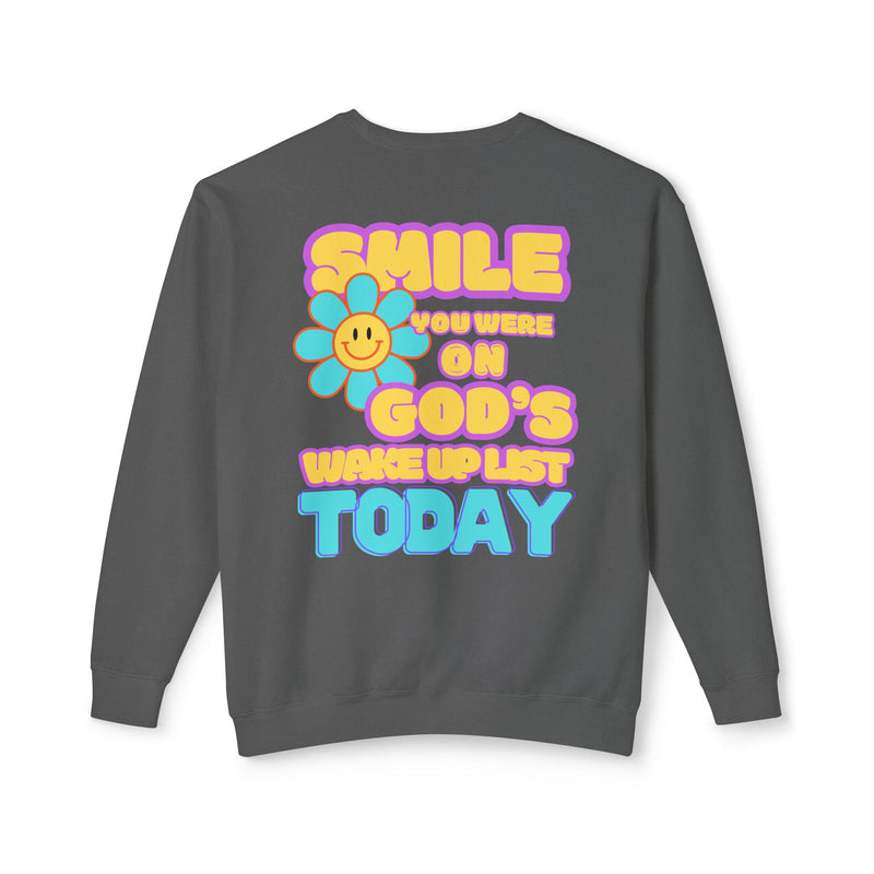 Smiley Face Wake Up List Sweatshirt // unisex