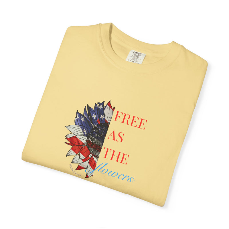 Flower Independence Day Christian T-Shirt – Patriotic Faith