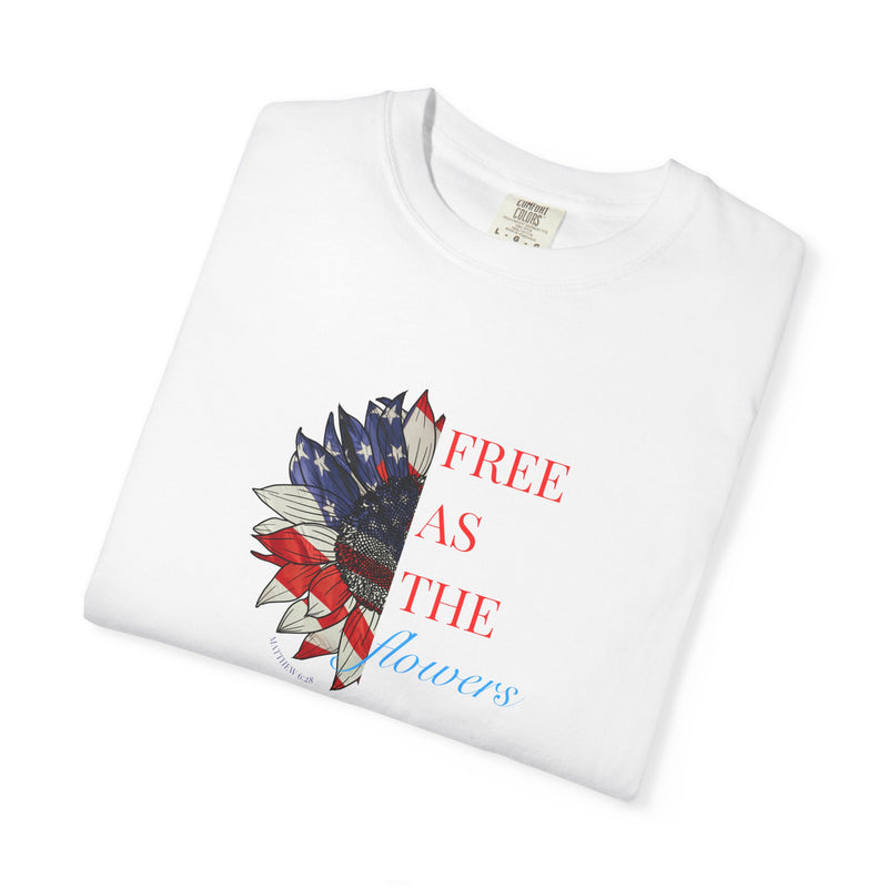 Flower Independence Day Christian T-Shirt – Patriotic Faith