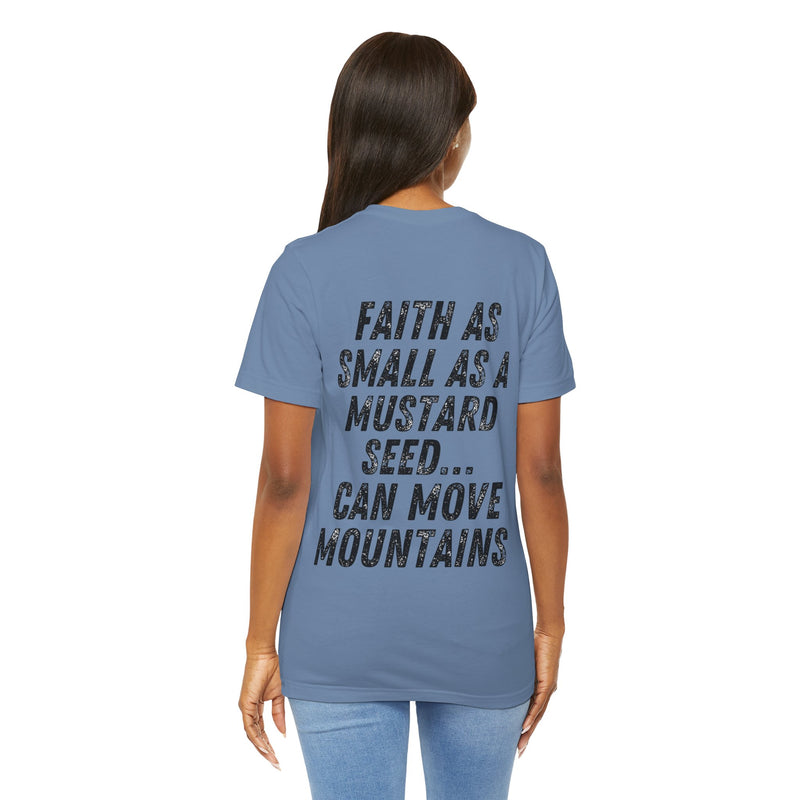 Mustard Seed Moves Mountains Christian T-Shirt – Super Soft Faith-Inspired Unisex Tee